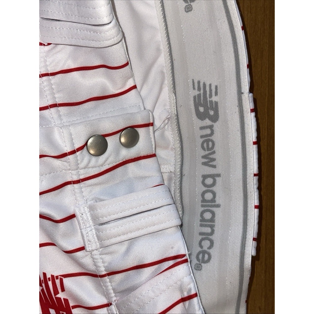 New Balance Baseball Pants Men 28 White Red‎ Stripes Sports - Picture 8 of 8